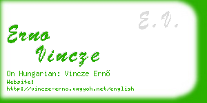 erno vincze business card